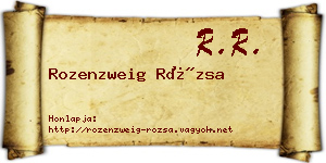 Rozenzweig Rózsa névjegykártya